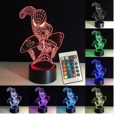 Lámpara 3d Spider man Más Control Remoto Rgb marve 