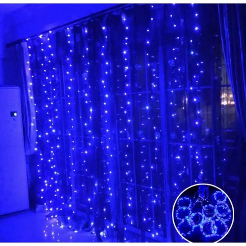 Zoológico de noche En honor lente Cortinas De Luces Led Para Decoración De Fiestas Azul 2x3m