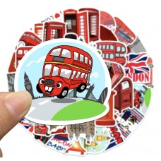 Set 50 Stickers Londres Viajeros Países Decorativo Tour